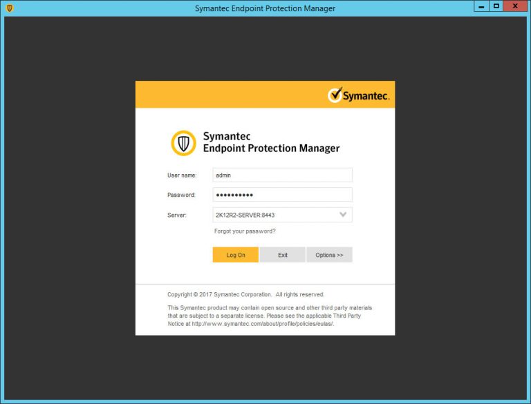 symantec endpoint protection manager no license tab